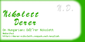 nikolett derer business card